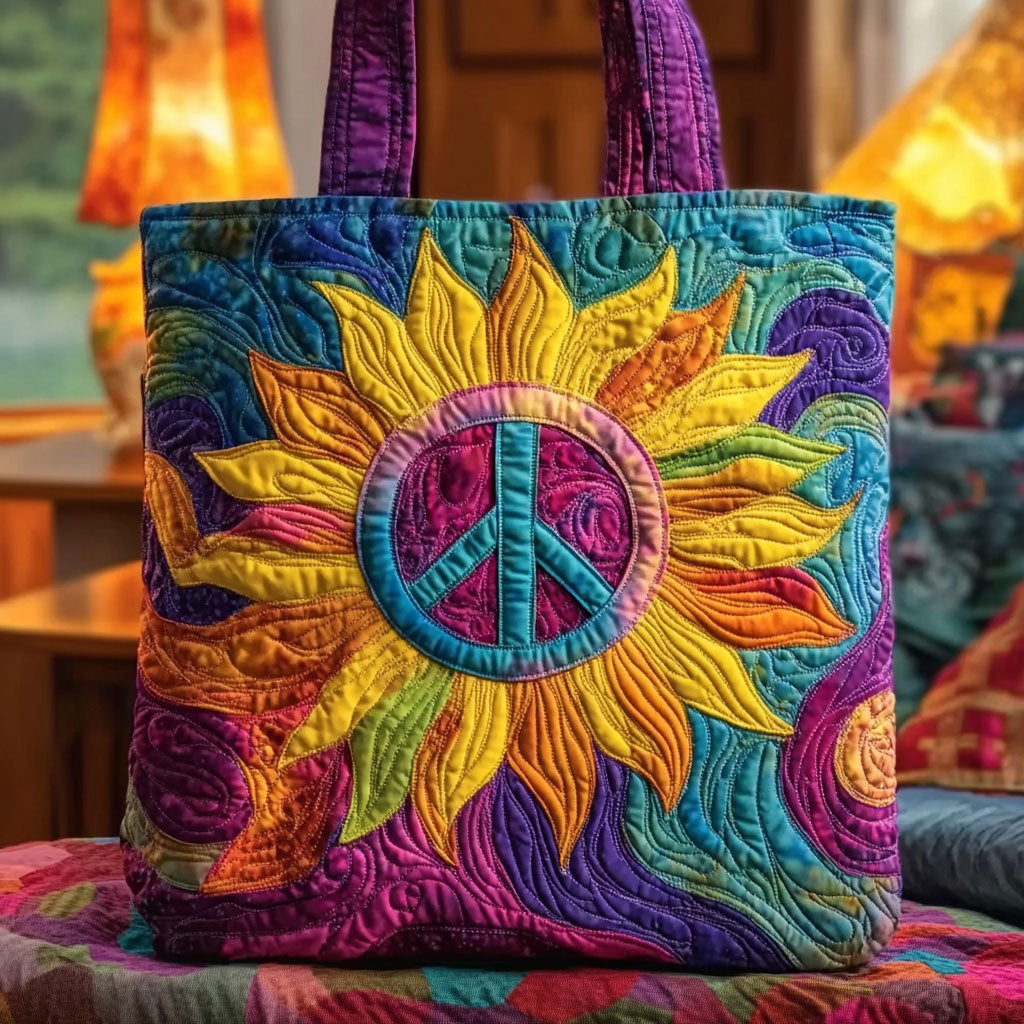 Sunny Peace Solsikke Vatteret Tote Taske