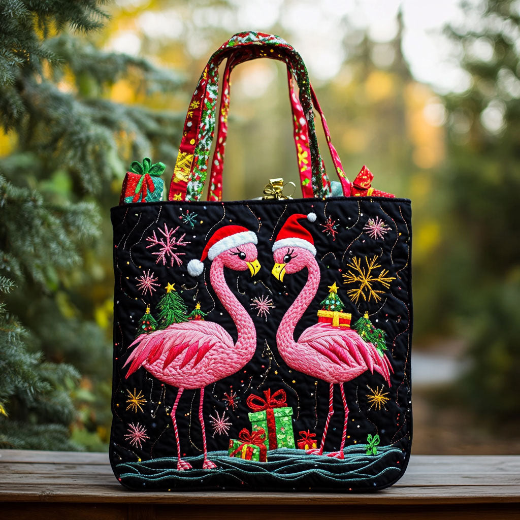 Flamingo Winterlight Quiltet Tote Bag