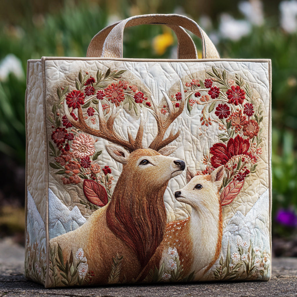 Skovdyr Kærlighed Quiltet Tote Taske