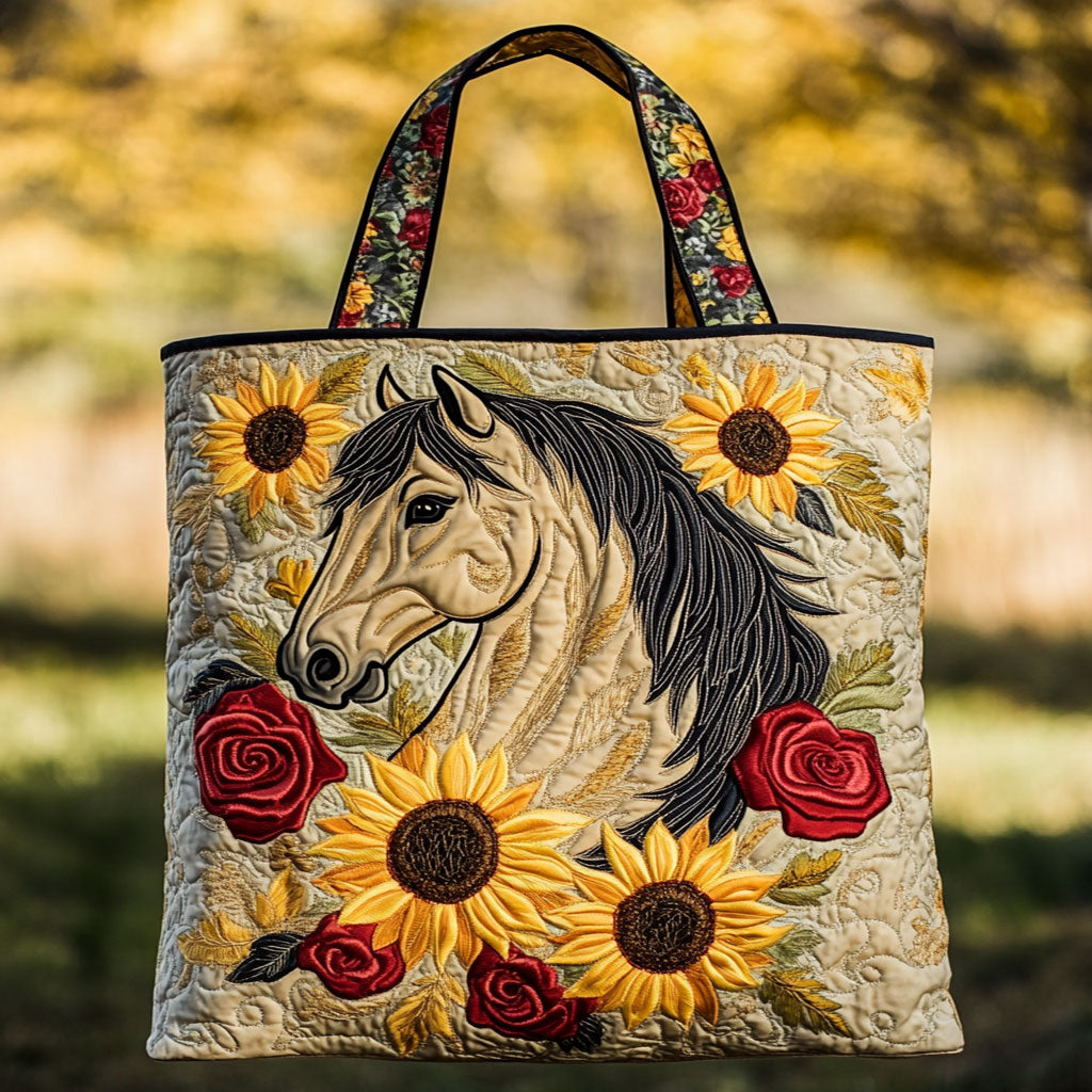 Vild Hest Quiltet Tote Taske