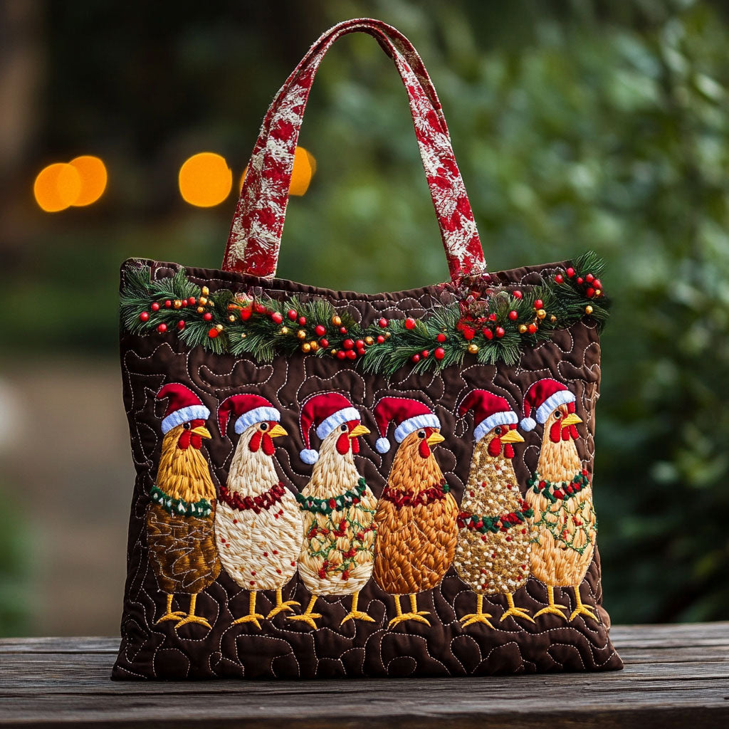 Hyggelig Chicken Quiltet Tote Bag