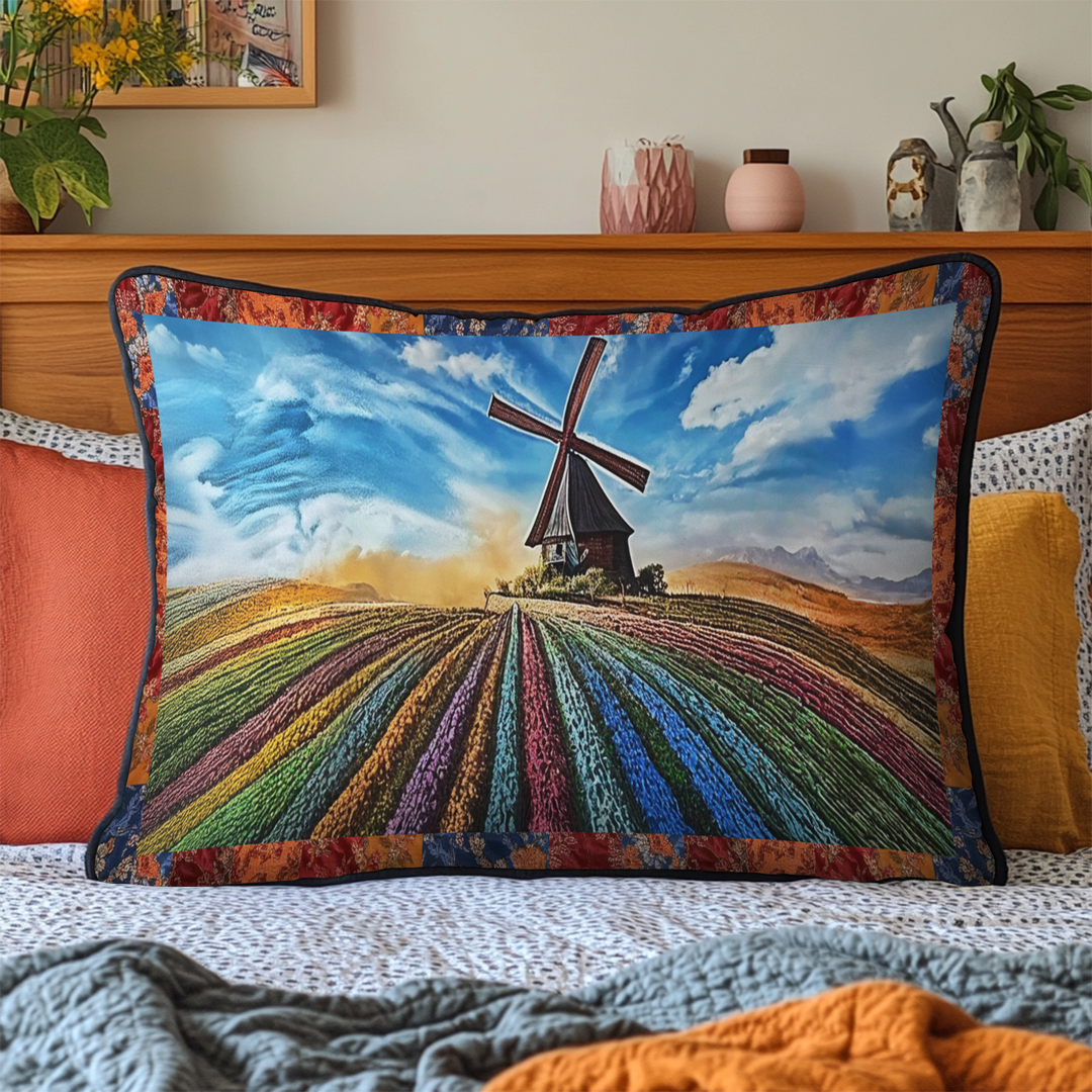 Farverige Tulipaner v2 Quilted Sengetøj Pude Cover