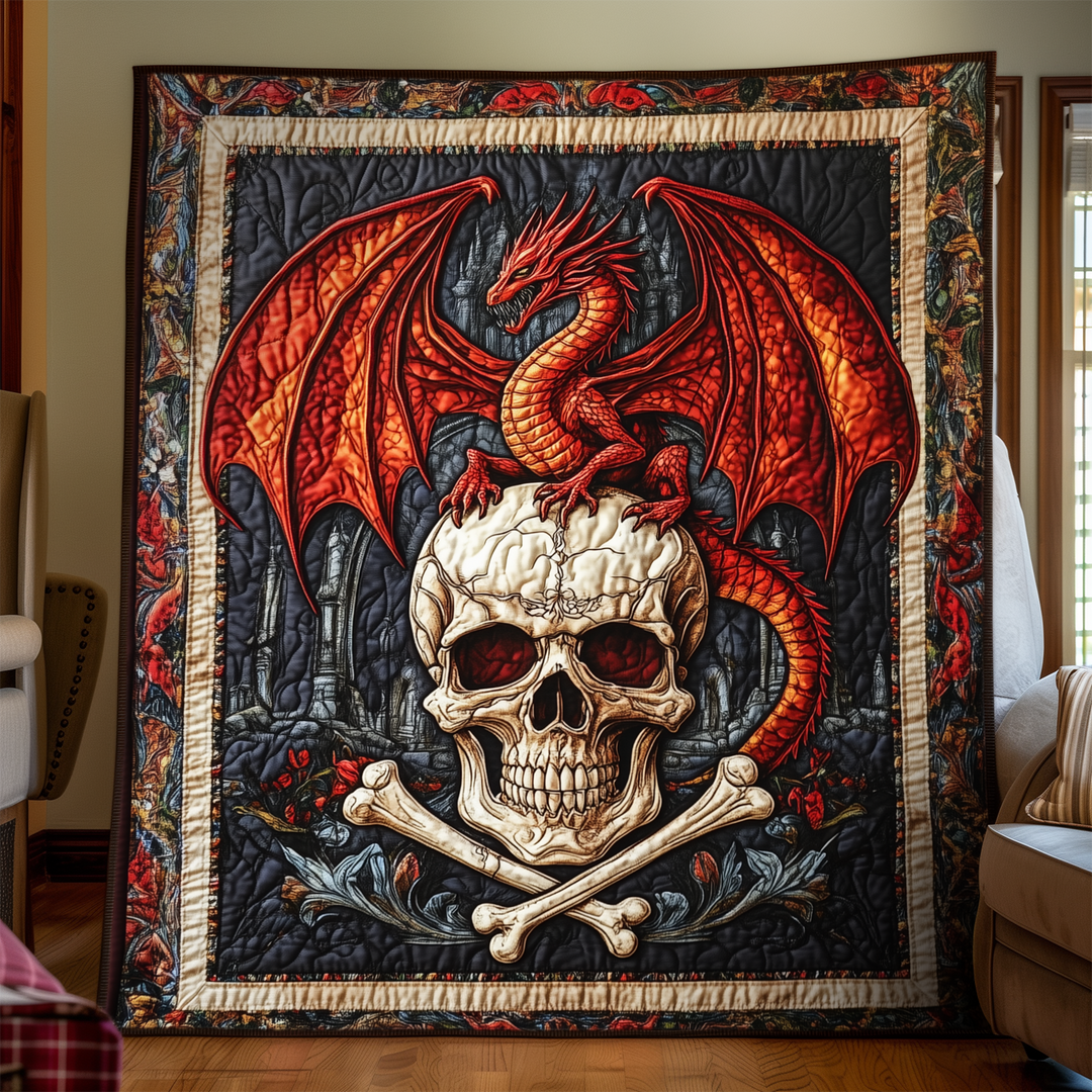 Dragekranium Trone Quiltet Tæppe