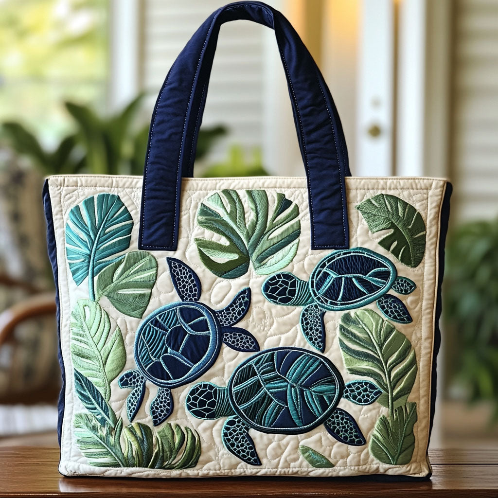 Ocean Turtle Harmony Quiltet Tote Bag