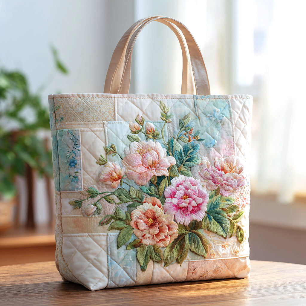 Blomsterbloom Quiltet Tote Bag