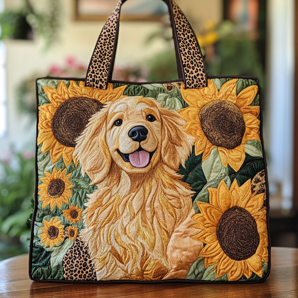 Solblomst Golden Love Quilted Tote Bag
