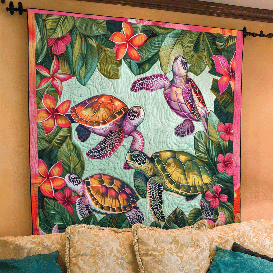 Oceanic Journey Kunst Quilt Vægophæng