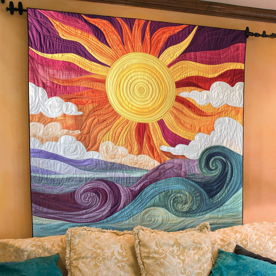 Sunburst Delight Quiltet Tæppe