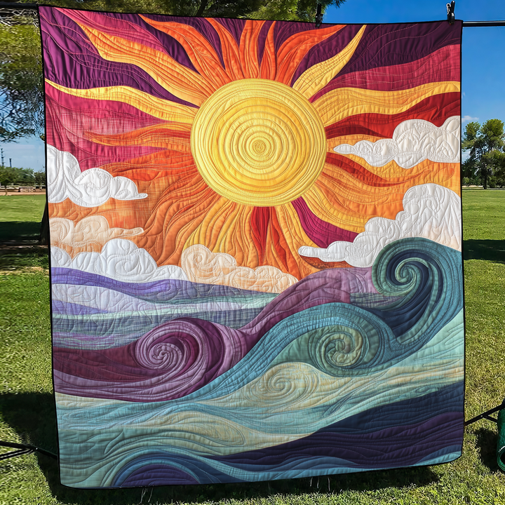 Sunburst Delight Quiltet Tæppe