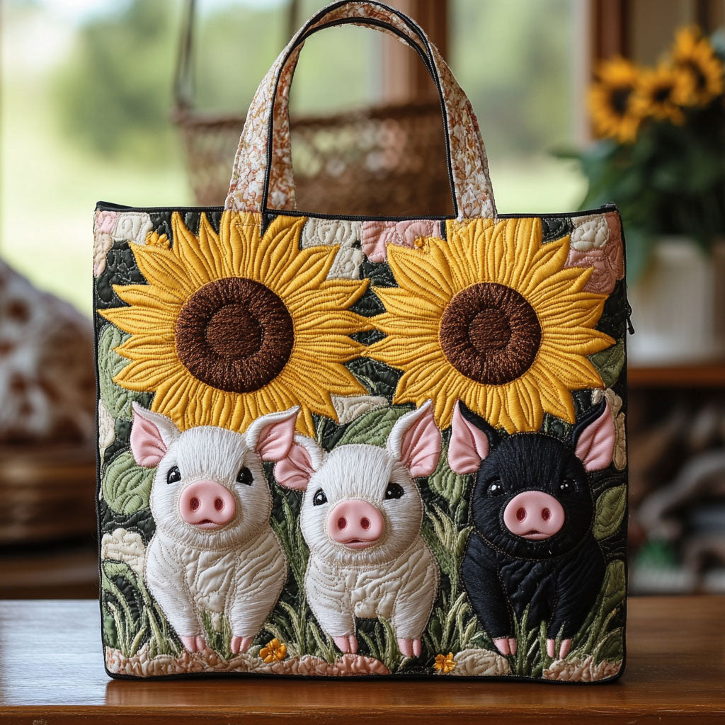 Sunny Pig Dream Quiltet Tote Bag