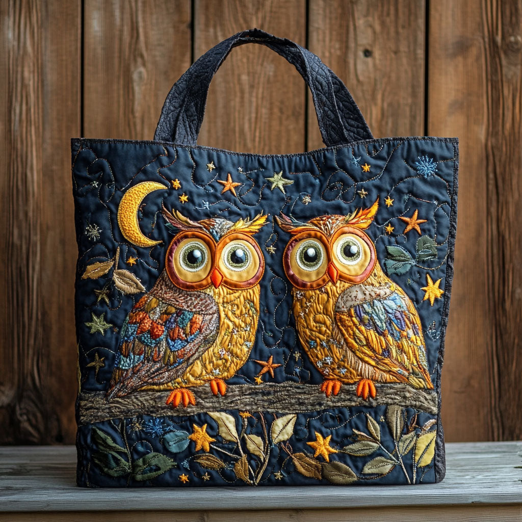 Måneskins Ugle Quilted Tote Bag