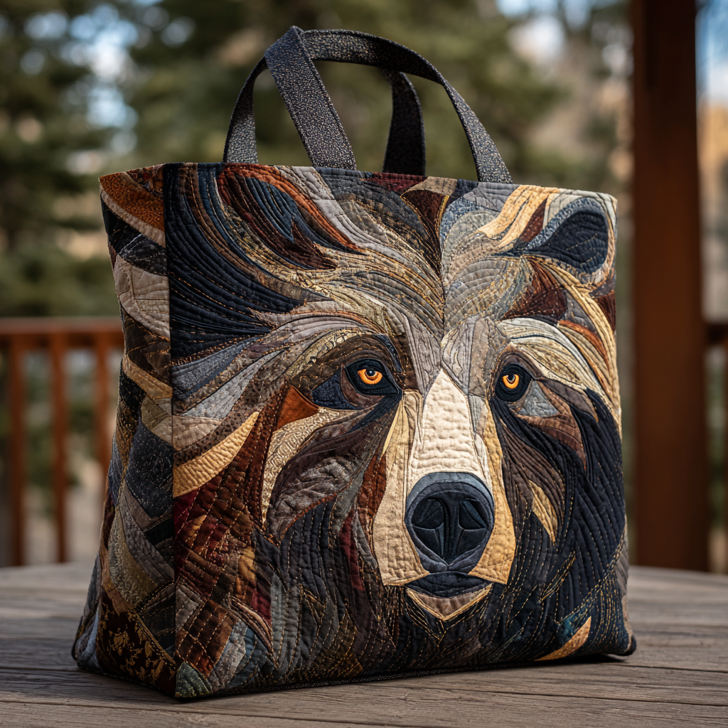Majestic Bear Quiltet Tote Bag