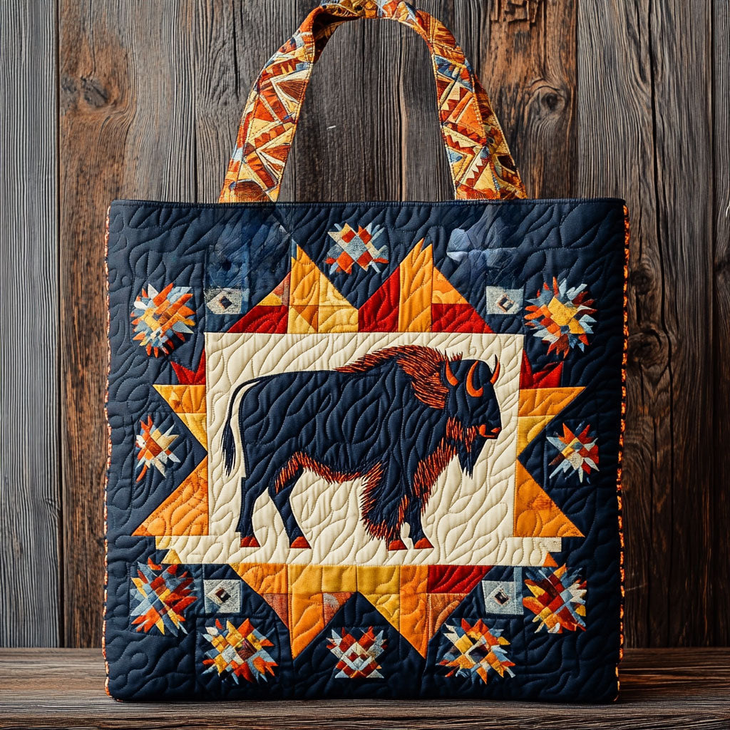 Sacred Plains Bison Quiltet Tote Bag