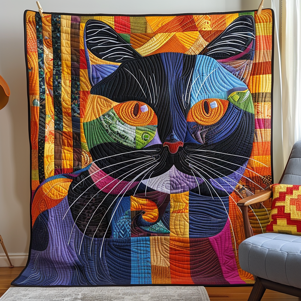 Purrfect Patterns Quiltet Tæppe
