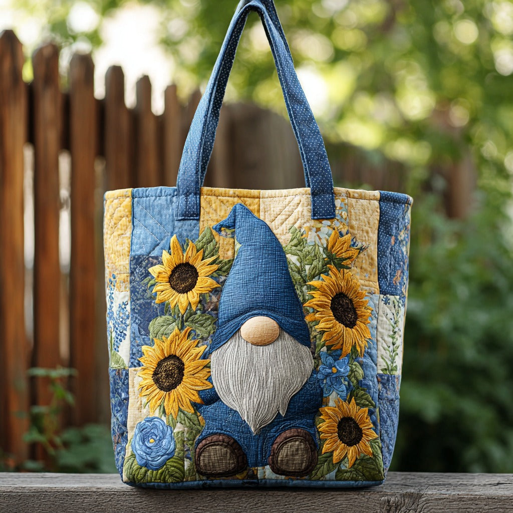 Solblomst Gnome Quilted Tote Bag