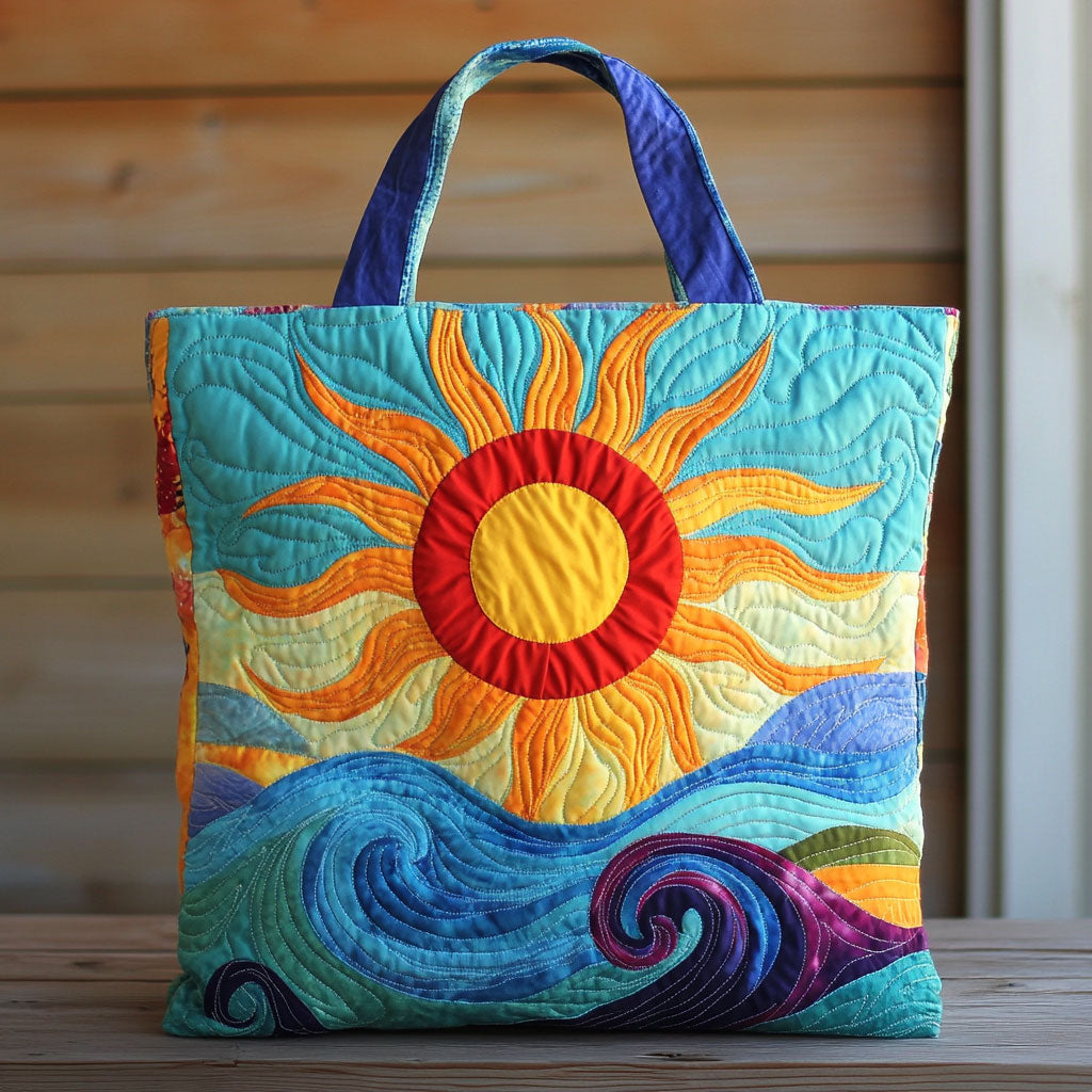 Glædelig Sol Quilted Tote Bag