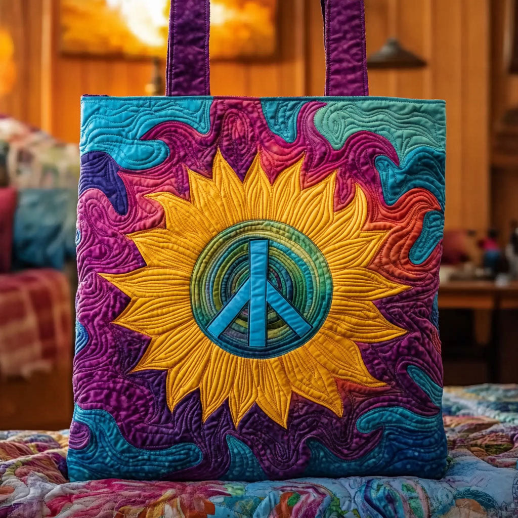 Hippie Solsikke Vatteret Tote Bag