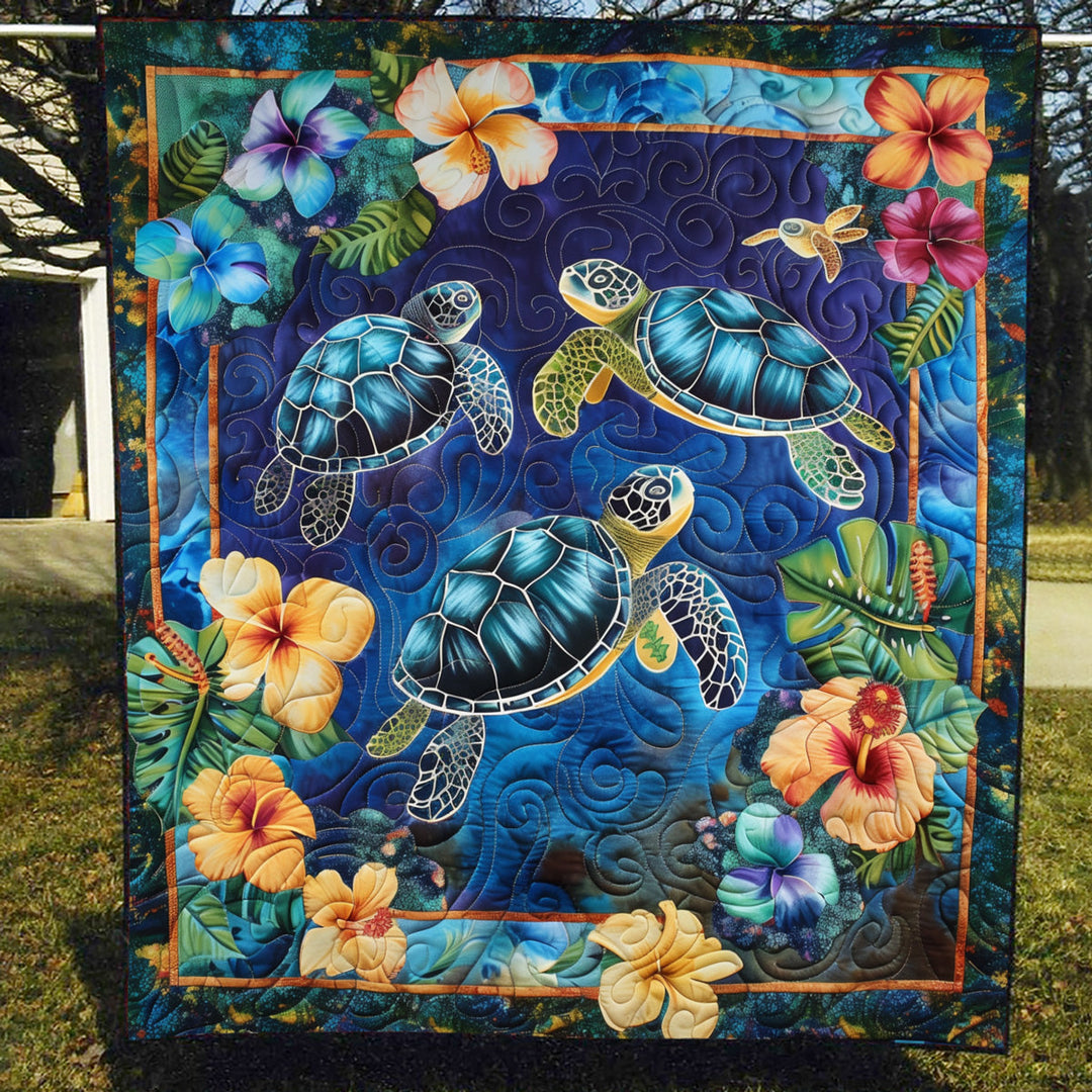 Ocean Serenity Art Quilt Hanging