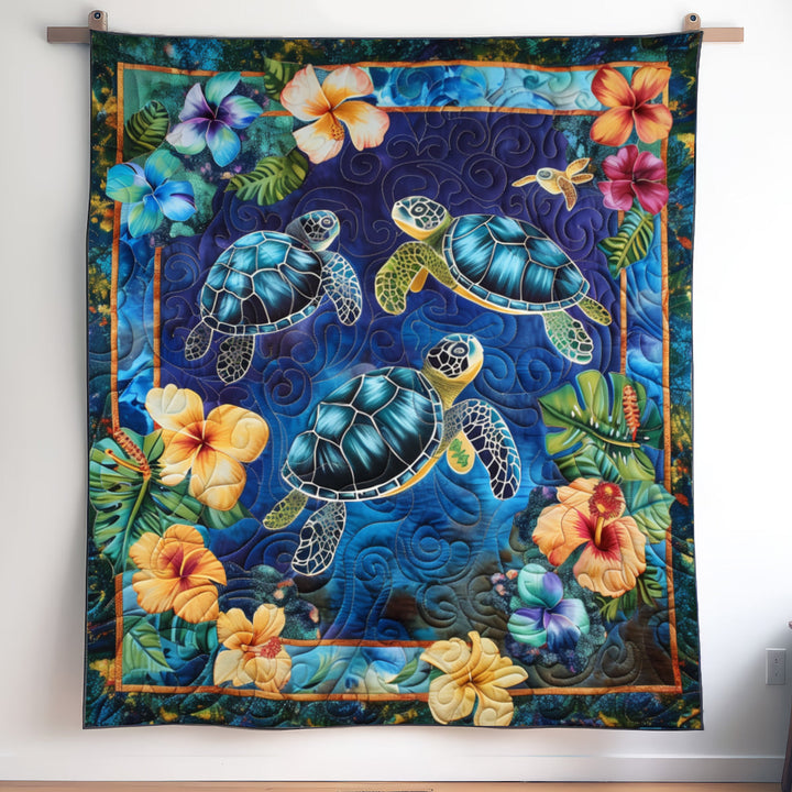 Ocean Serenity Art Quilt Hanging