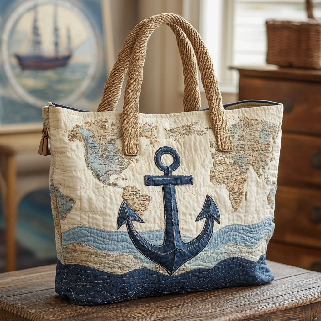 Sailing Anchor Breeze Quiltet Tote Bag