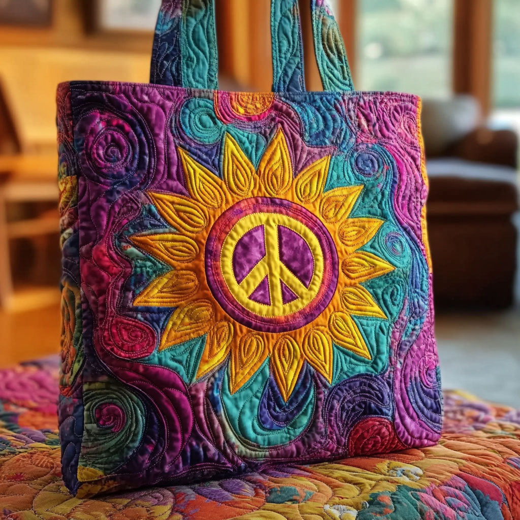 Jordnær Solsikke Quiltet Tote Bag
