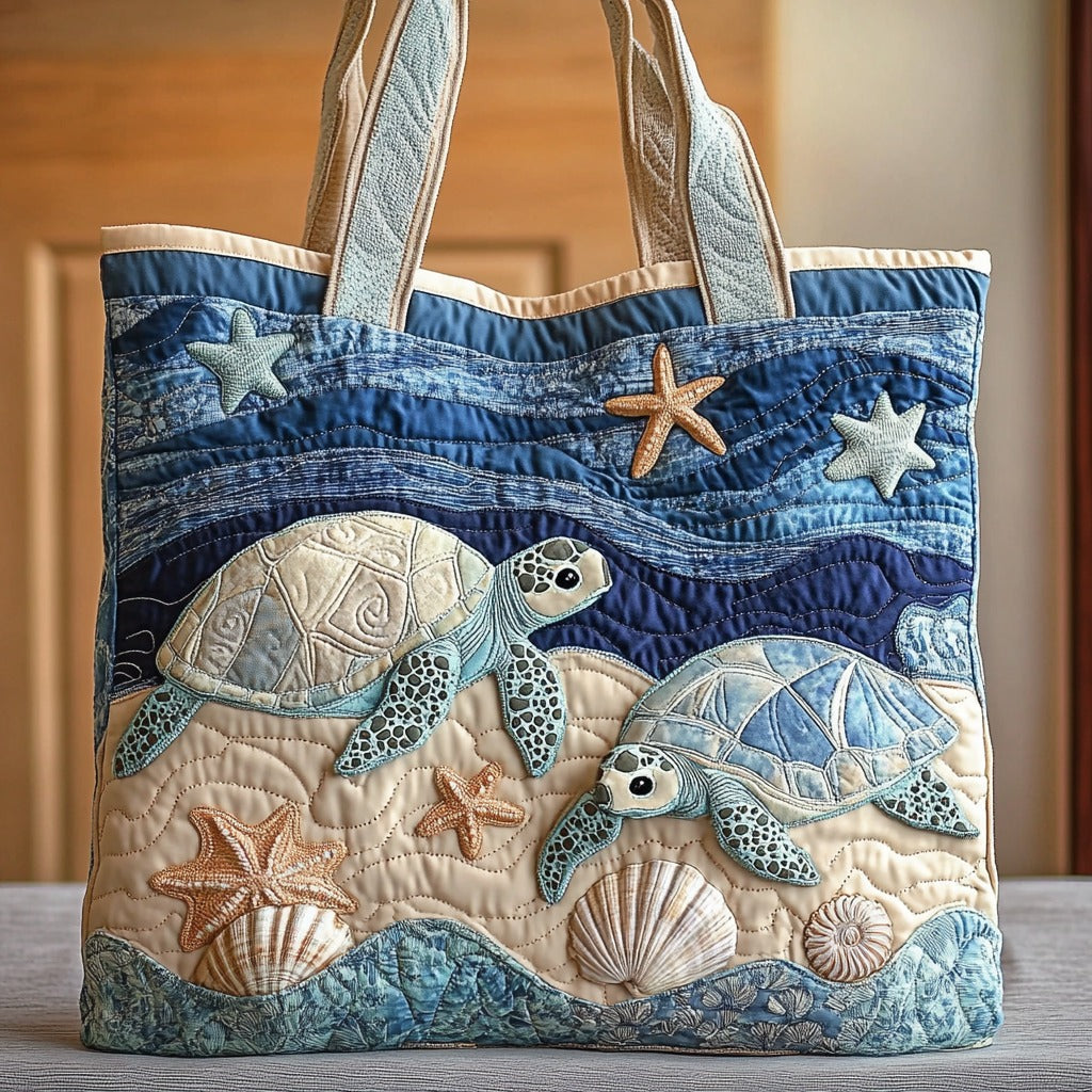 Havskildpadde Quiltet Tote Bag