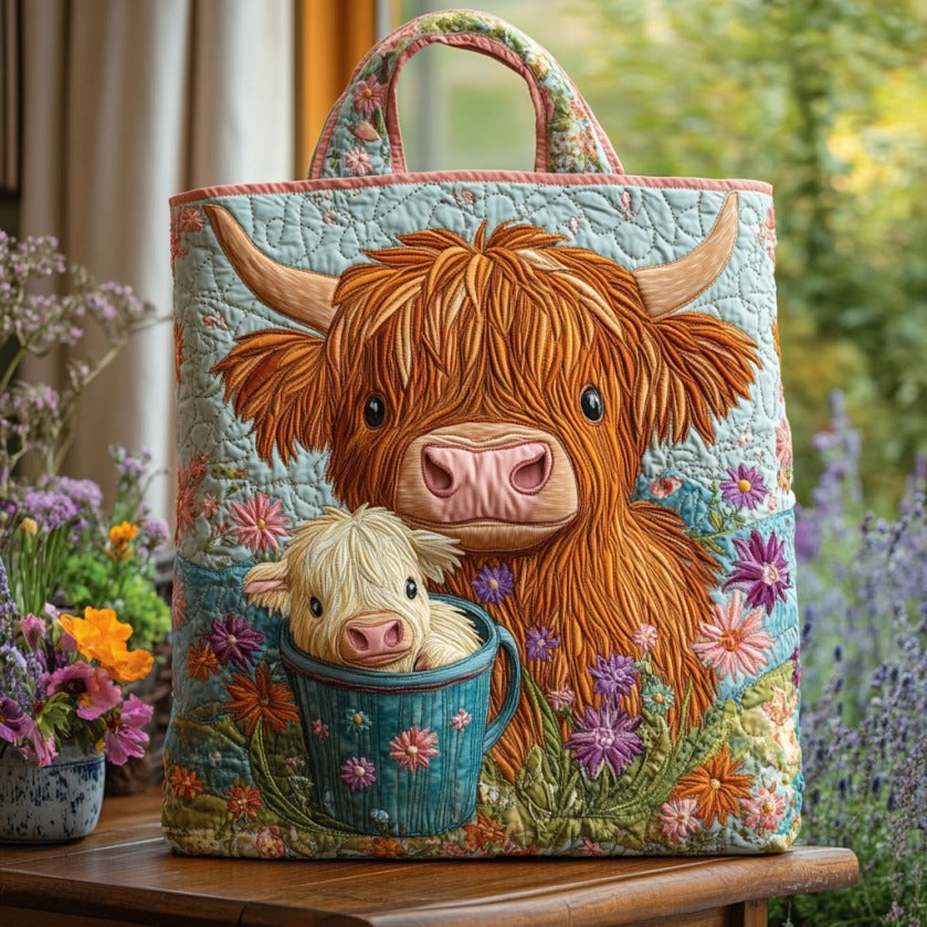 Bucket Highland Cow Vatteret Tote Bag