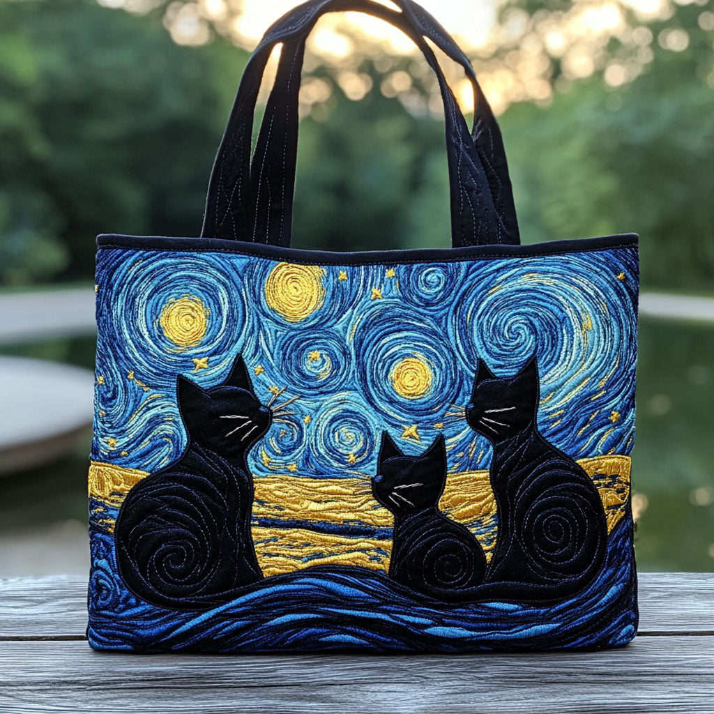 Stjernehimmel Katte Quilted Tote Bag