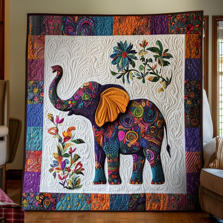 Elefant Jubilæums Quiltet Tæppe