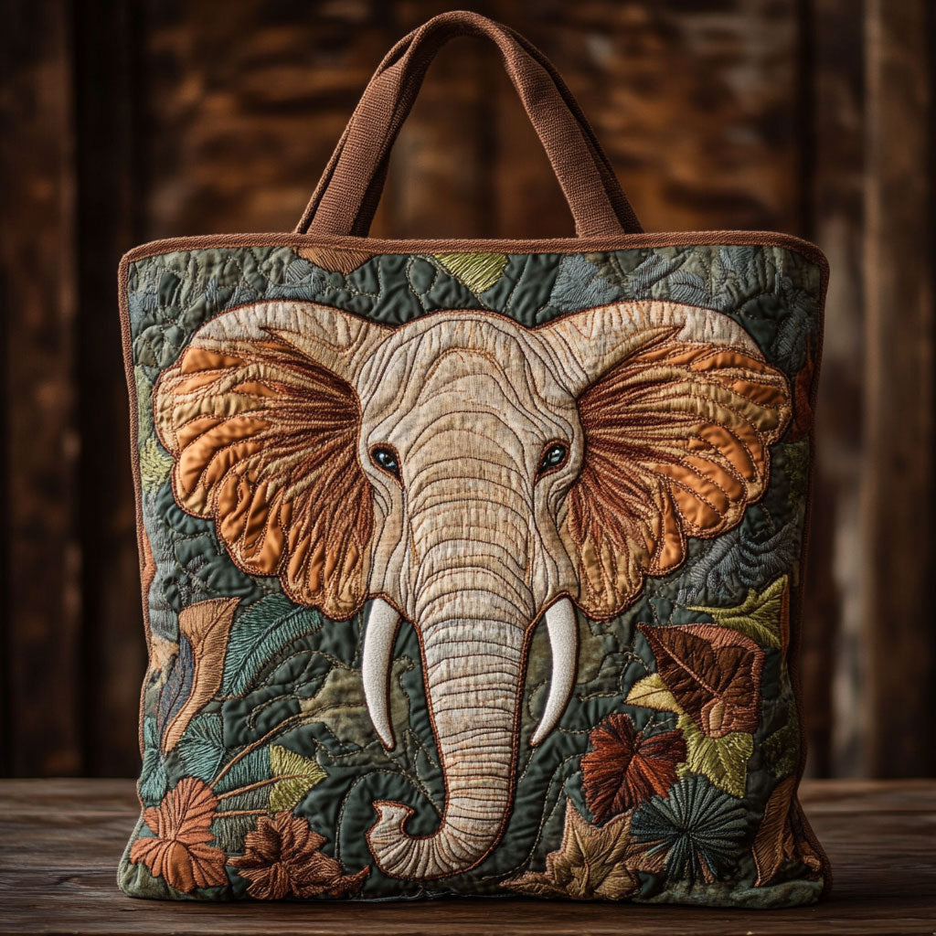 Elefant Charms Quilted Tote Bag