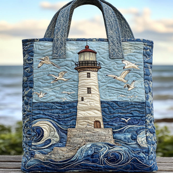 Stormfuld Fyrtårn Quiltet Tote Bag