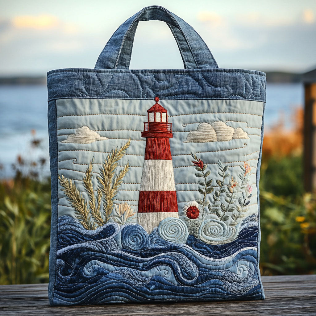 Hav Fyrtårn Quiltet Tote Bag