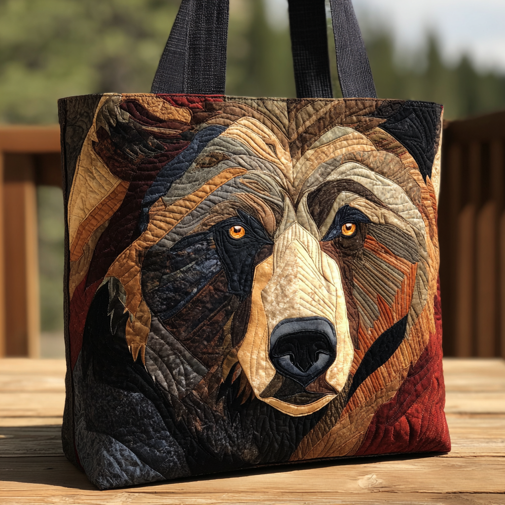 Majestic Bear Quiltet Tote Bag