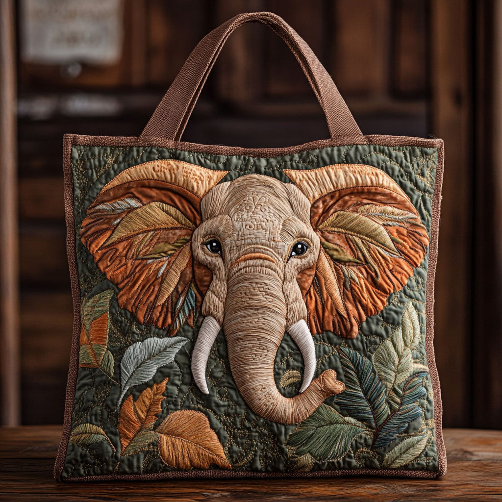 Charmerende Elefant Quiltet Tote Bag
