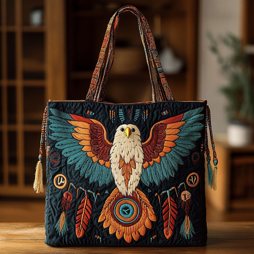 Tribal Eagle Quiltet Tote Bag