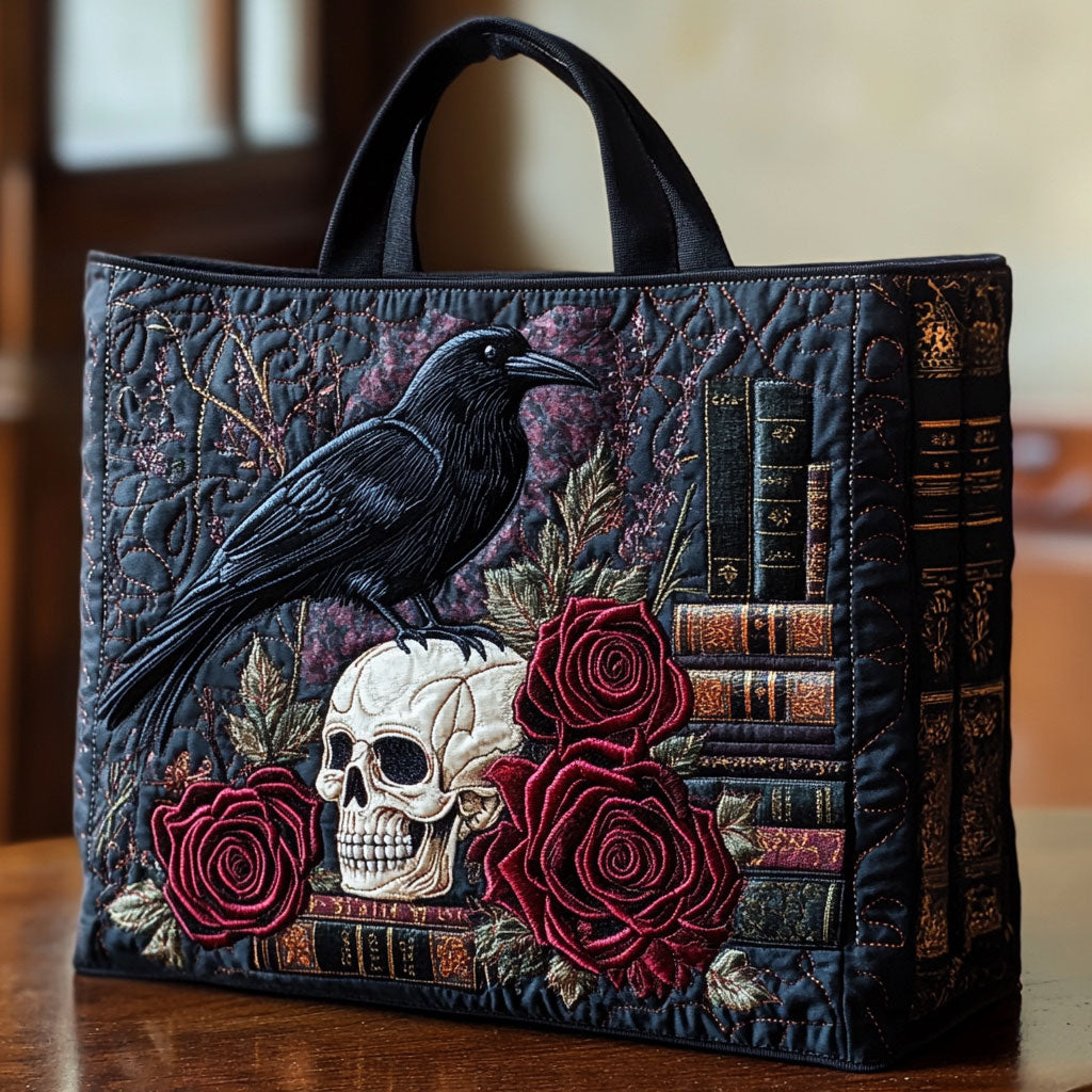 Mystic Raven Quiltet Tote Bag