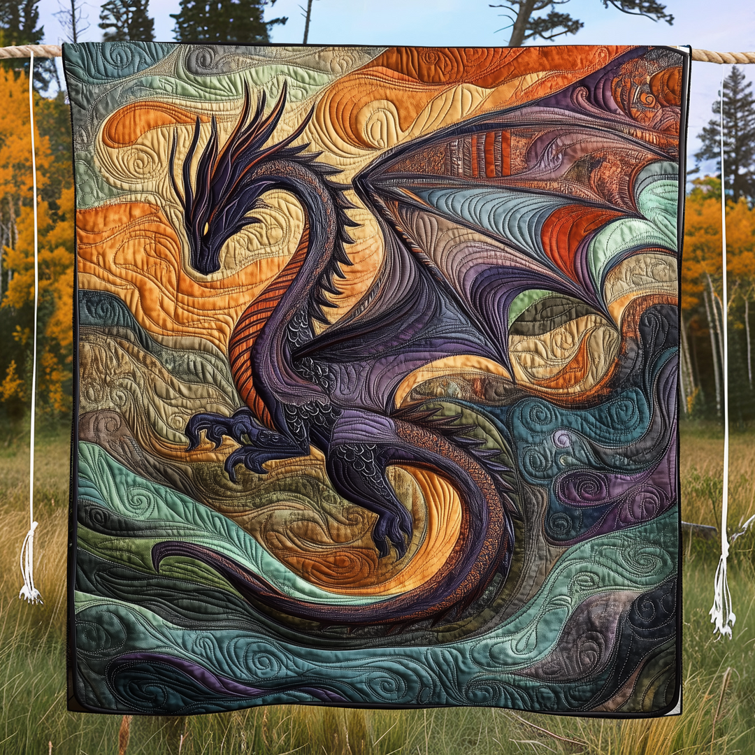 Lunar Serpent Quilted Blanket