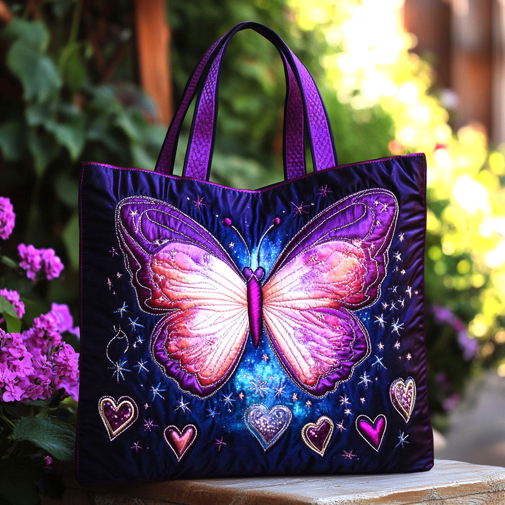 Mystic Butterfly Quilted Tote Bag