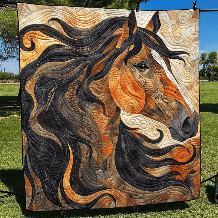 Abstrakt Hest Quilted Tæppe