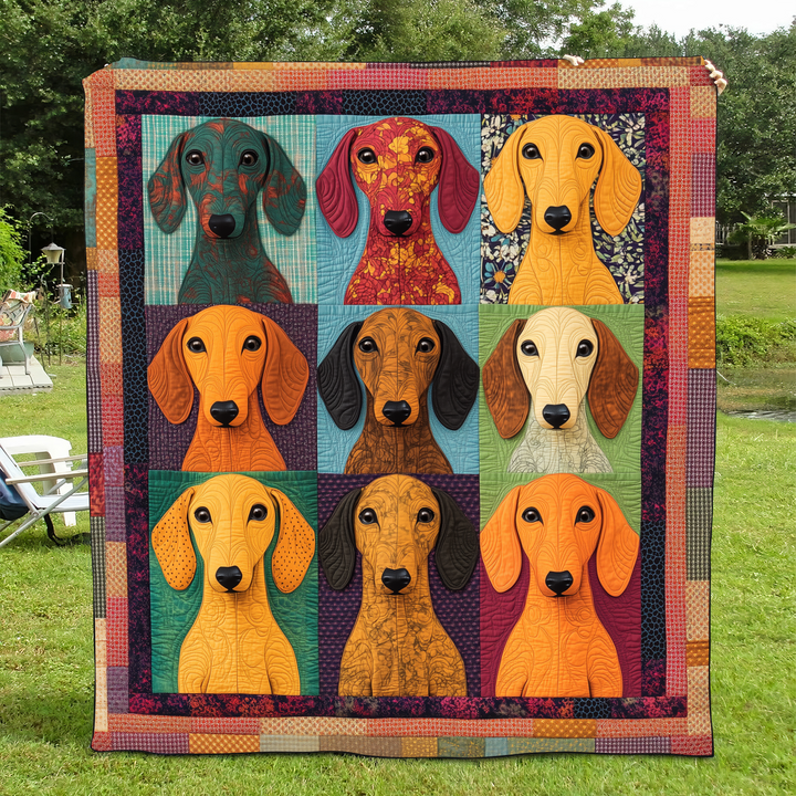 Bedårende Dachshund Quiltet Tæppe