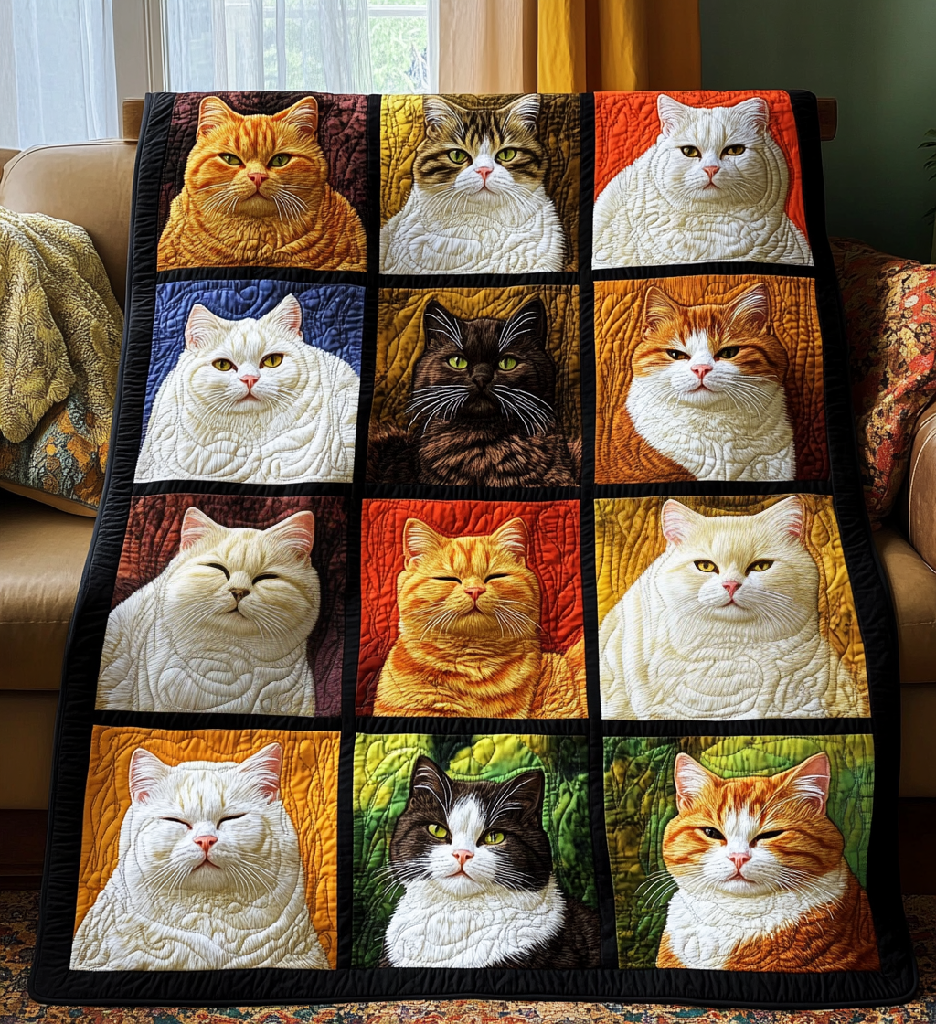 Bedårende Kattetrøje Quilted Blanket