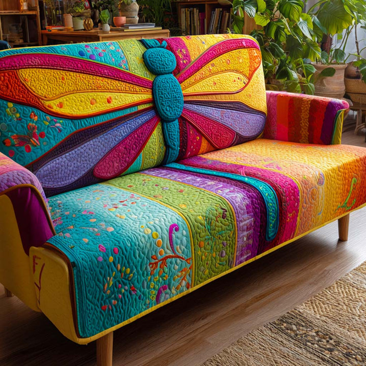 Dragonfly Quilted Sofa Cover