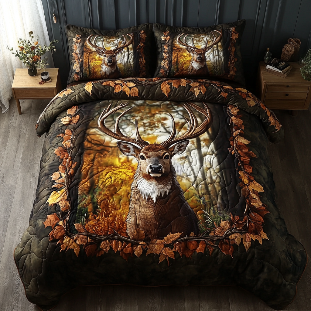 Antler Charm 3-delt quiltet sengetøjssæt