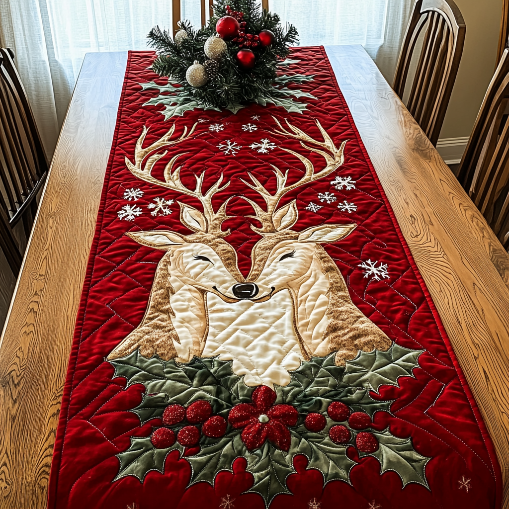 Antlered Winter Magic Quiltet Bordløber