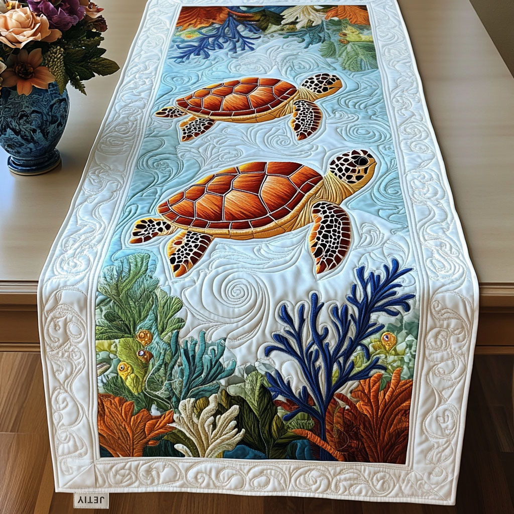Aqua Nomad Quiltet Bordløber
