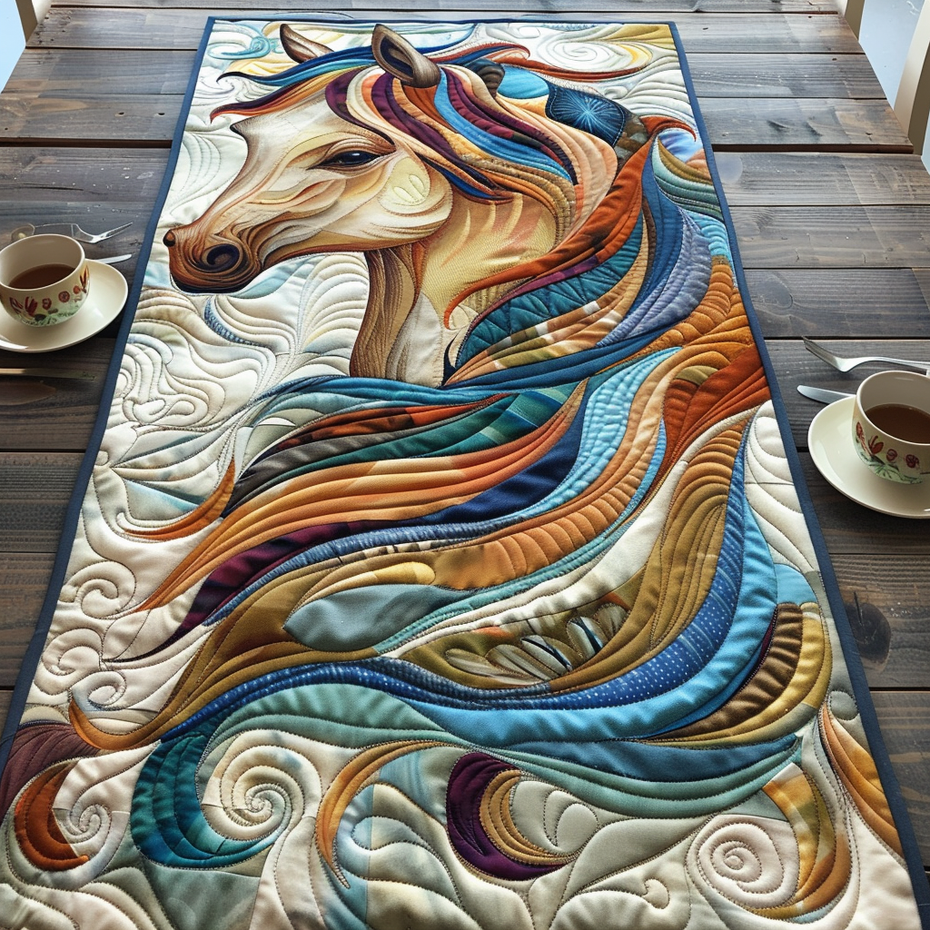 Kunstnerisk Hest Quilted Bordløber