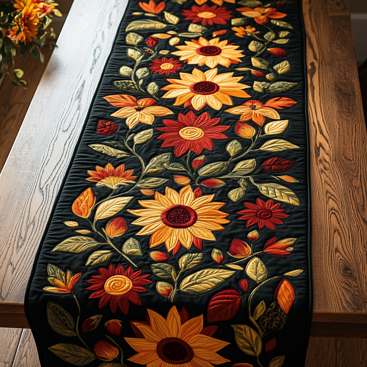 Efterår Solsikke Quilted Bordløber