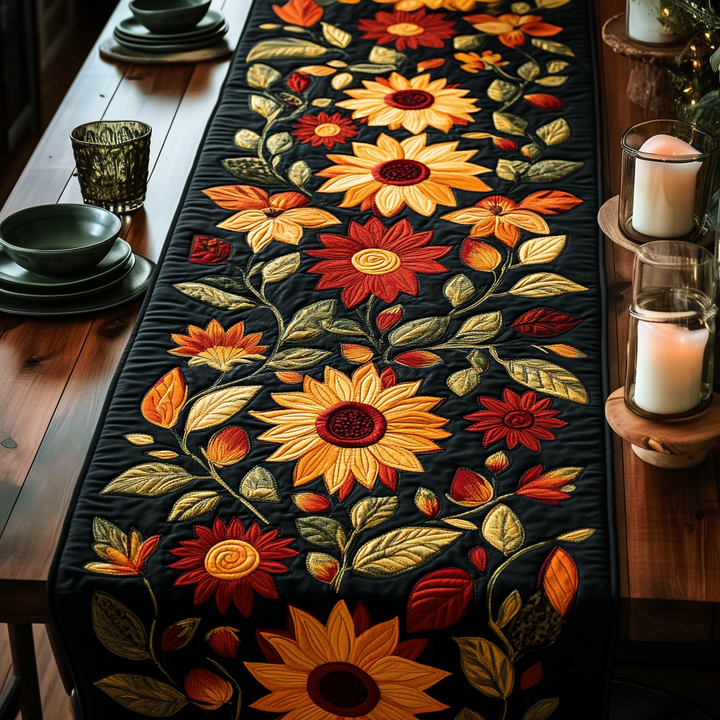 Efterår Solsikke Quilted Bordløber