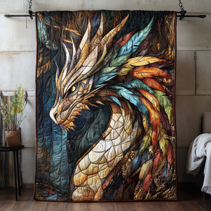 Azure Blaze Quilted Blanket