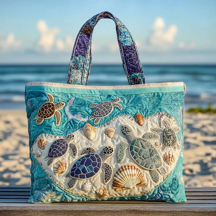 Quiltet Tote Bag - Skildpadde Kærlighed